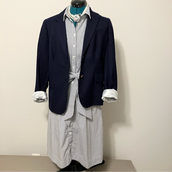 NWT J Crew pinstripe shirtdress - Picture 12 of 13